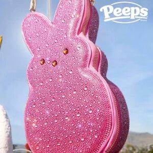 NWT - Betsey Johnson Pink Peeps Bedazzled Bunny Crossbody Bag